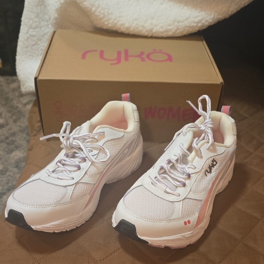 Ryka White and Pink Athletic Shoes